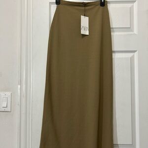Zara Olive Maxi Skirt